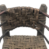 Beautifully Crafted Antique Carved Wood and Woven Ash Splint Chair