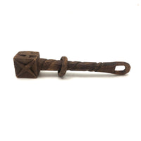 Very Old Pine Carved whimsy Rattle with Fish, Heart, Crosses and Snake!