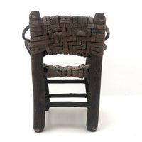 Beautifully Crafted Antique Carved Wood and Woven Ash Splint Chair