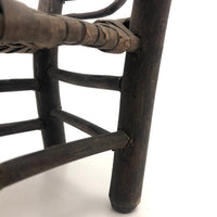 Beautifully Crafted Antique Carved Wood and Woven Ash Splint Chair
