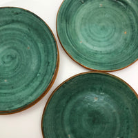Italian Faience Green and Orange Lidded Bowls and Plates-Reserved for KS