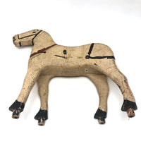 Antique Hand-painted White Wooden Horse, Presumed SA. Smith