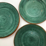 Italian Faience Green and Orange Lidded Bowls and Plates-Reserved for KS