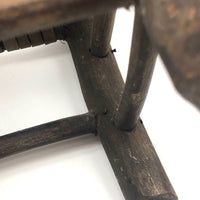 Beautifully Crafted Antique Carved Wood and Woven Ash Splint Chair