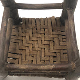 Beautifully Crafted Antique Carved Wood and Woven Ash Splint Chair