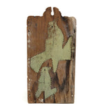 Curious Old Carved and Painted Folk Art Wall Box with Birds and Hands - or Cacti!