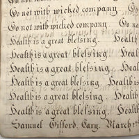 Samuel Gifford 1831 Writing and Calligraphy Practice School Notebook