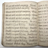Samuel Gifford 1831 Writing and Calligraphy Practice School Notebook