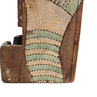 Curious Old Carved and Painted Folk Art Wall Box with Birds and Hands - or Cacti!
