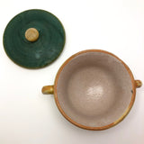 Italian Faience Green and Orange Lidded Bowls and Plates-Reserved for KS