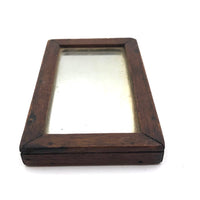 Beautiful, Earlyish 19th c. Walnut Framed Small Folk Mirror