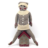 Sweet Old Knit Sock Doll Kitty with Leather Booties