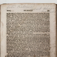 Charles Wilet's 1846 English Grammar Book with Drawings
