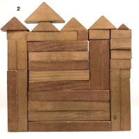 Lovely Large Antique Set of Wooden Building Blocks in Original Box