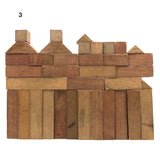 Lovely Large Antique Set of Wooden Building Blocks in Original Box