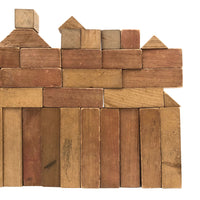 Lovely Large Antique Set of Wooden Building Blocks in Original Box