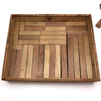 Lovely Large Antique Set of Wooden Building Blocks in Original Box