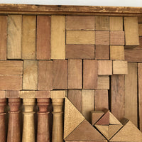Lovely Large Antique Set of Wooden Building Blocks in Original Box
