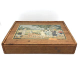 Lovely Large Antique Set of Wooden Building Blocks in Original Box