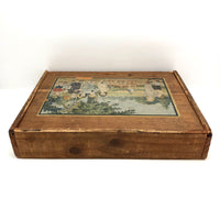 Lovely Large Antique Set of Wooden Building Blocks in Original Box