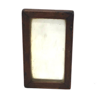 Beautiful, Earlyish 19th c. Walnut Framed Small Folk Mirror