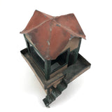 Wonderful Old Painted Tin Folk Art Tower with Glass Windows