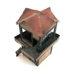 Wonderful Old Painted Tin Folk Art Tower with Glass Windows
