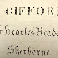 Samuel Gifford 1828 British Math School Notebook (1) with Fraktur Writing