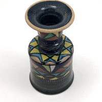 West German Handthrown Mid-Century Signed Pottery Goblet with Harlequin Pattern
