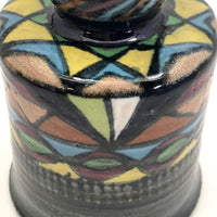 West German Handthrown Mid-Century Signed Pottery Goblet with Harlequin Pattern