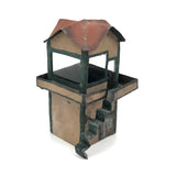 Wonderful Old Painted Tin Folk Art Tower with Glass Windows