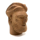Carved Pine Folk Art Head with Beard and Turban