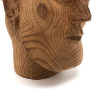 Carved Pine Folk Art Head with Beard and Turban