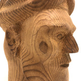 Carved Pine Folk Art Head with Beard and Turban