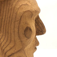 Carved Pine Folk Art Head with Beard and Turban