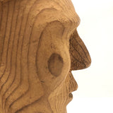 Carved Pine Folk Art Head with Beard and Turban