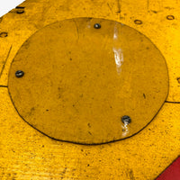 Yellow with Red Stripe Old Wooden Railroad Sign