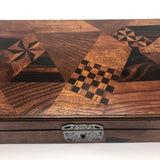 Striking Japanese Yosegi Zaiku Marquetry Lacquer Box