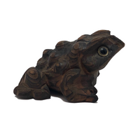 Japanese Hand-carved Cryptomeria Horny Toads