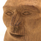 Carved Pine Folk Art Head with Beard and Turban