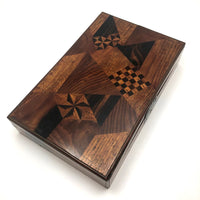Striking Japanese Yosegi Zaiku Marquetry Lacquer Box