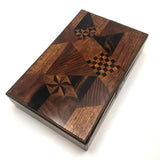 Striking Japanese Yosegi Zaiku Marquetry Lacquer Box