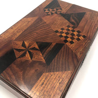Striking Japanese Yosegi Zaiku Marquetry Lacquer Box