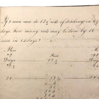 Samuel Gifford 1828 British Math School Notebook (1) with Fraktur Writing