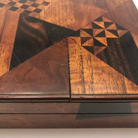 Striking Japanese Yosegi Zaiku Marquetry Lacquer Box