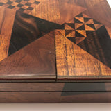 Striking Japanese Yosegi Zaiku Marquetry Lacquer Box