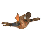 Marvelous Antique Jointed Folk Art Wooden Man with Wings!