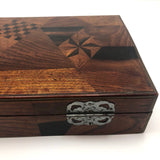 Striking Japanese Yosegi Zaiku Marquetry Lacquer Box