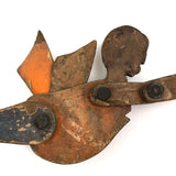 Marvelous Antique Jointed Folk Art Wooden Man with Wings!