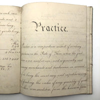Samuel Gifford 1828 British Math School Notebook (1) with Fraktur Writing